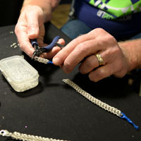 Detail of the chainmail process.