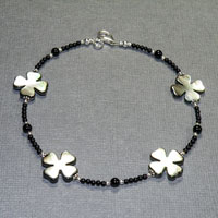 Sterling Silver 10" Blk Onyx Ankle Bracelet you choose length $18