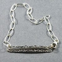 10" Sterling "Scrolled Edge Plate" Ankle Bracelet $28.00