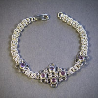 Sterling Silver Amethyst 2 in 2 Breacelet $72
