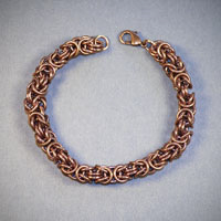 Antique Copper Byzantine Bracelet (large link) $75