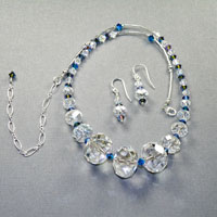 Sterling Silver
              Swarovski Aura Borealis Crystal 16-20" Necklace Earrings $40