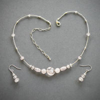 Sterling Silver Rose Quartz, Length 15-1/2"-19 1/2" $34