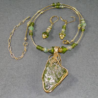 17-21" 14Kgf Roman Glass Wire Wrap Set $64.00
