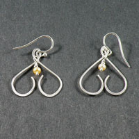 Sterling Silver Fresh Water Pearl Inverted Heart Earrings $30.00