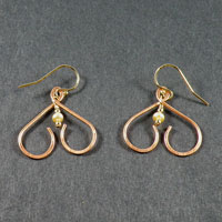 Copper/14Kgf Fresh Water Pearl Inverted Heart Earrings $24.00