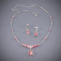 Sterling Silver Rhodocrosite, Length 17"-21" $48