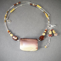 Sterling Silver Moukaite, Length 20"-24" 
              $40