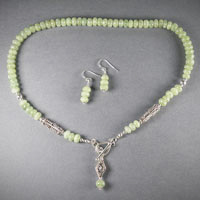 Sterling Silver Green Kyanite, Toggle Cloure Length 17" $40