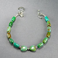 Sterling Silver Turquoise
Bracelet Toggle Clasp 8" $34